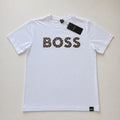 Playera Calidad Turca BOSS Blanca (animal print café)