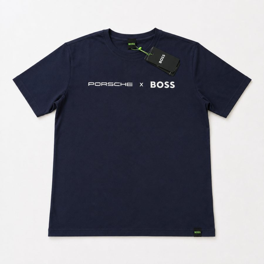 Playera Calidad Turca Porsche x BOSS Azul Marino