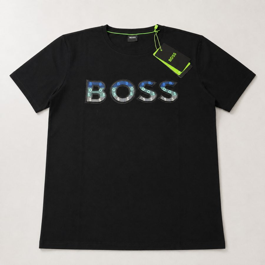 Playera Calidad Turca BOSS Negra (letras multicolor)