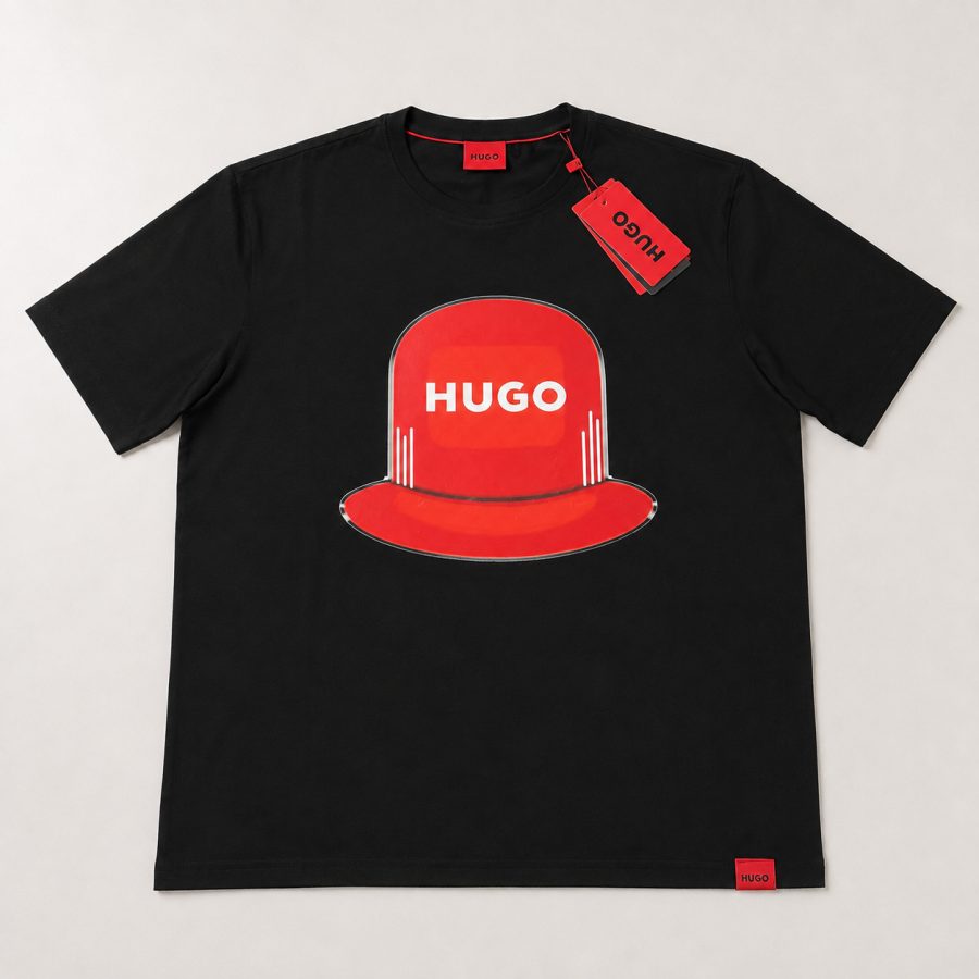 Playera Calidad Turca HUGO Negra (sombrero)