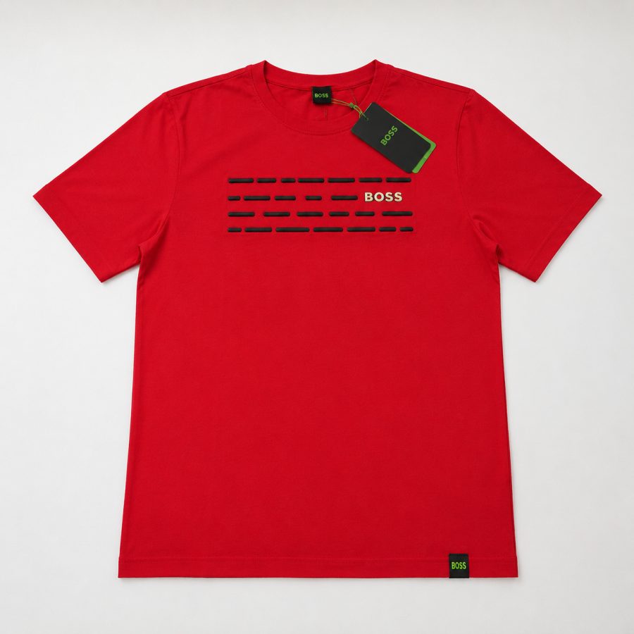 Playera Calidad Turca BOSS Roja (líneas negras)