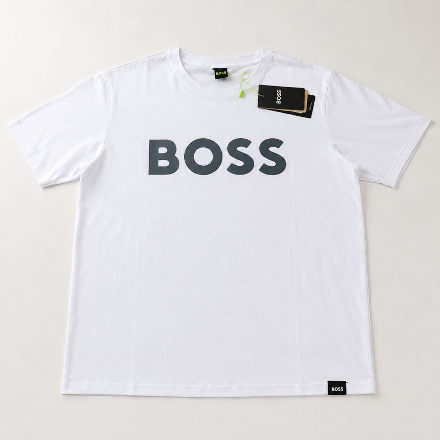 Playera Calidad Turca BOSS Blanca (letras grises)