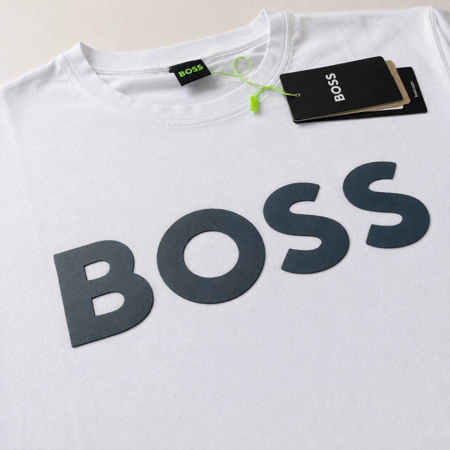 Playera Calidad Turca BOSS Blanca (letras grises)