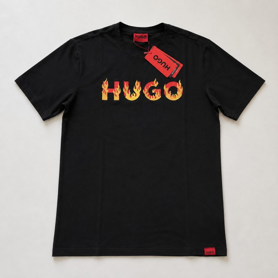 Playera Calidad Turca HUGO Negra (flamas)