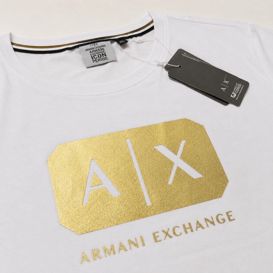 Playera Calidad Turca Armani Exchange Blanca (A|X dorado)