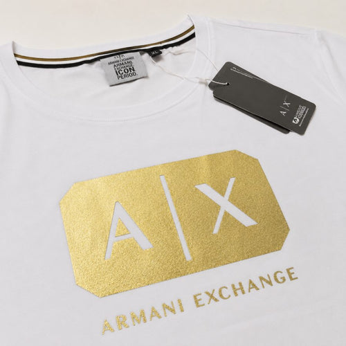 Playera Calidad Turca Armani Exchange Blanca (A|X dorado)