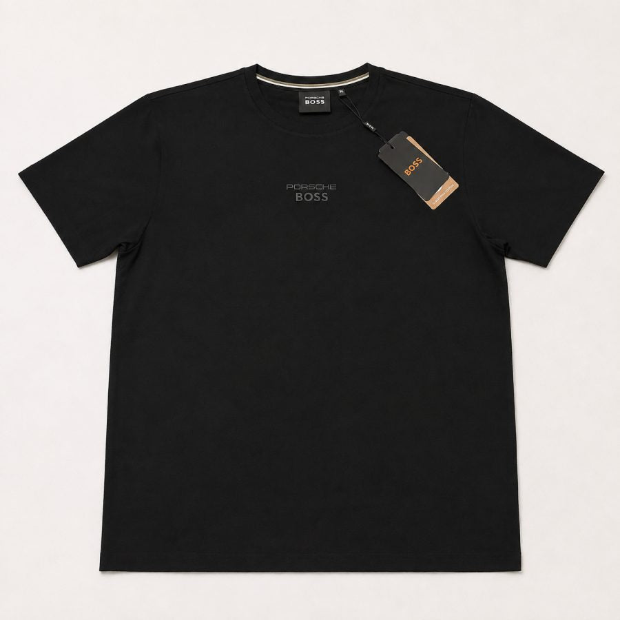 Playera Calidad Turca Porsche x BOSS Negra (logo blanco)