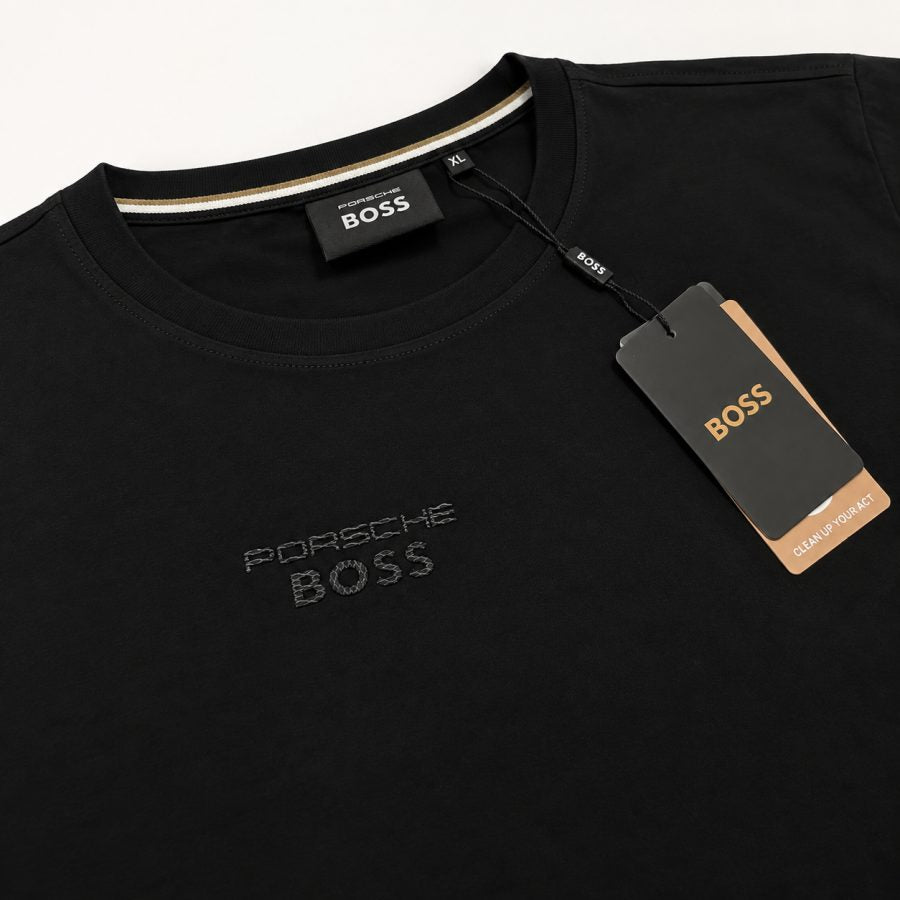Playera Calidad Turca Porsche x BOSS Negra (logo blanco)