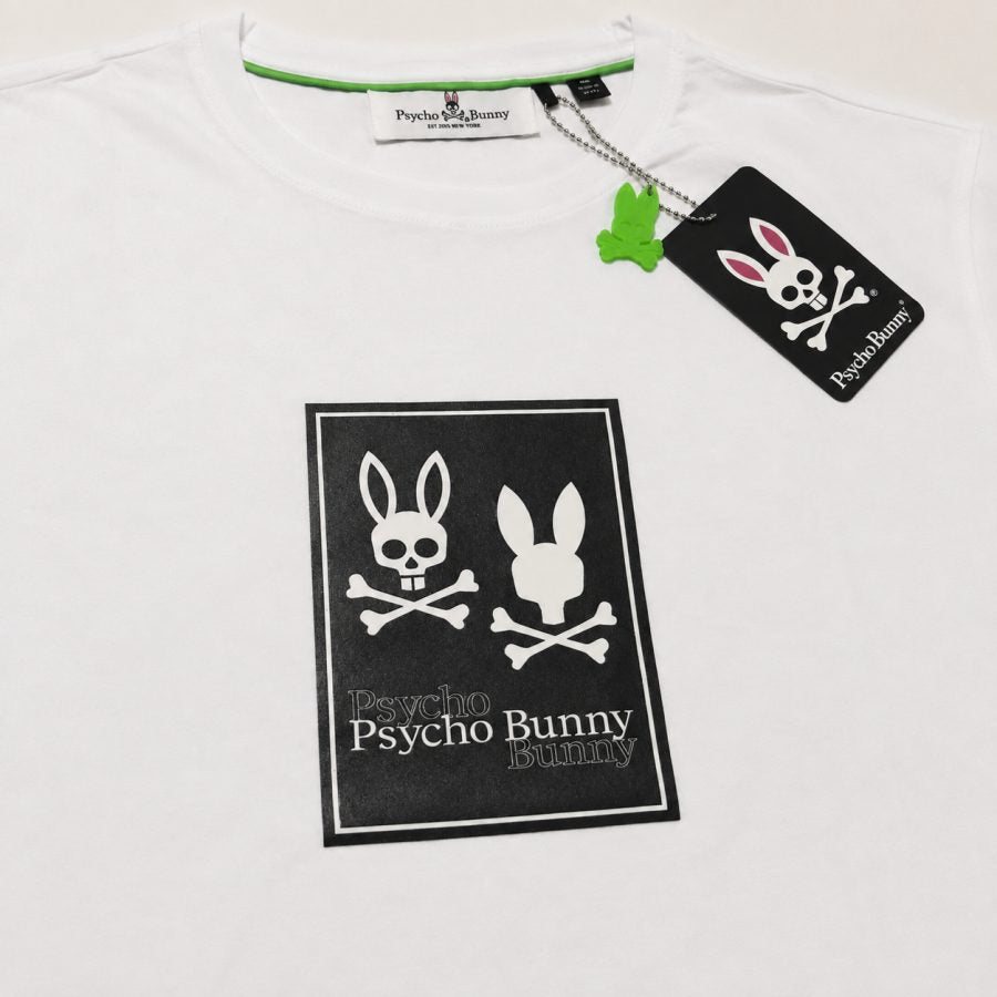Playera Calidad Turca Psycho Bunny Blanca (conejo negro)