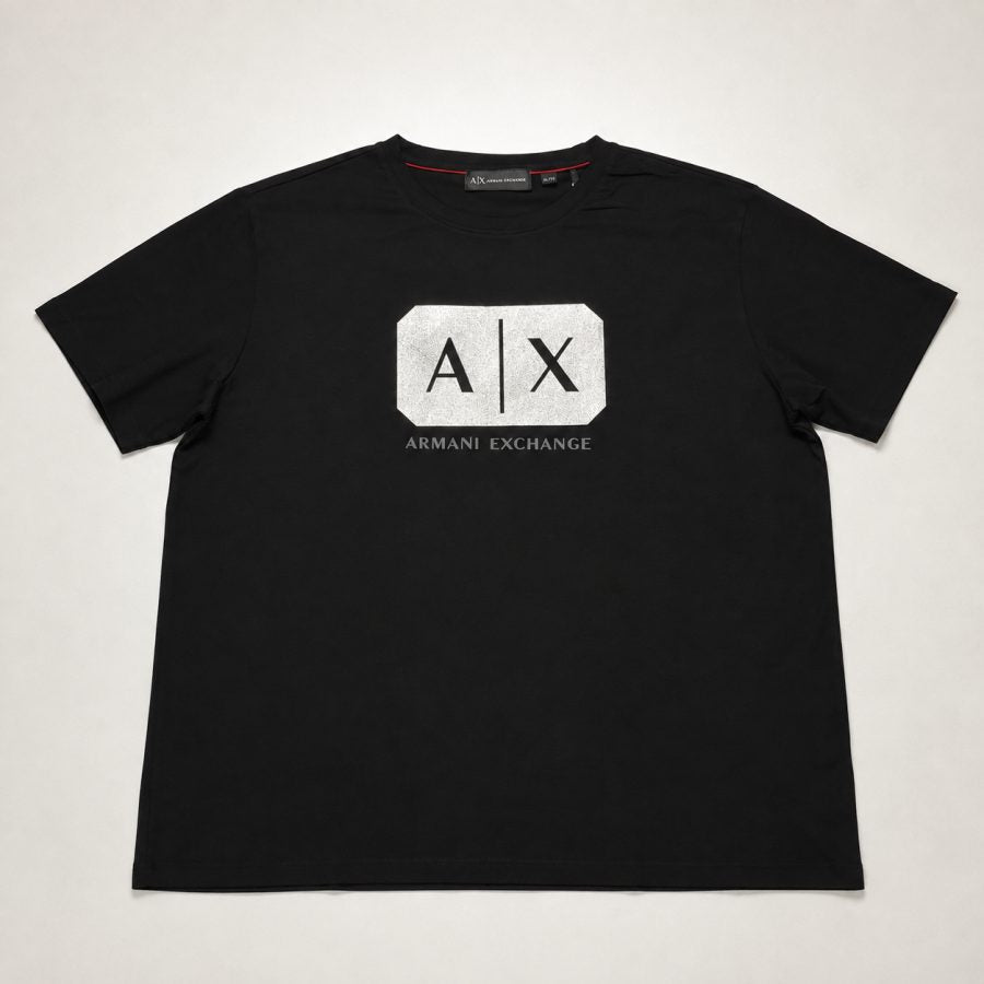 Playera Calidad Turca Armani Exchange Negra (A|X plateado grande)