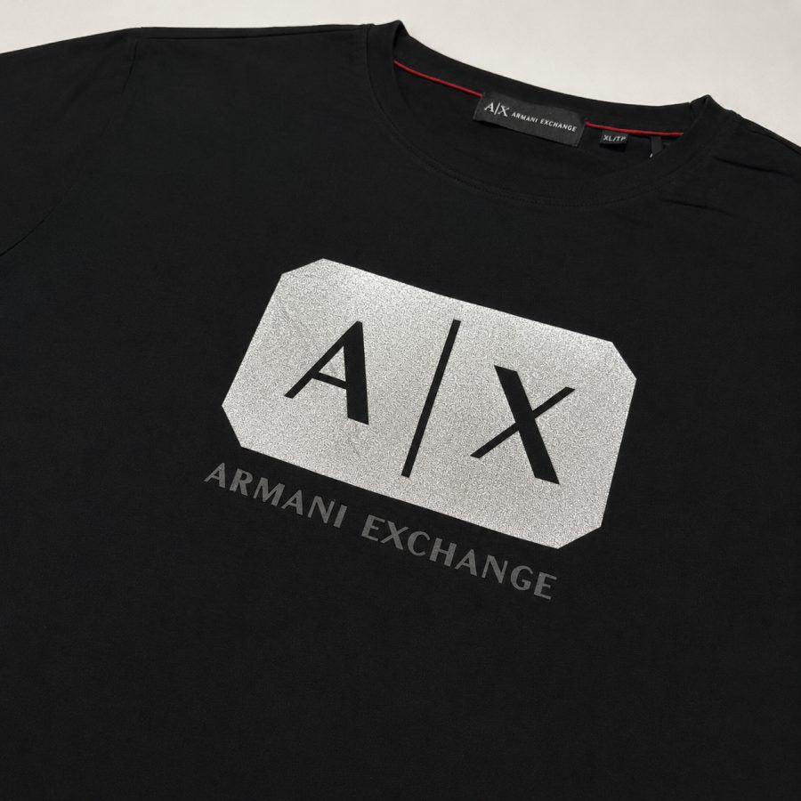 Playera Calidad Turca Armani Exchange Negra (A|X plateado grande)