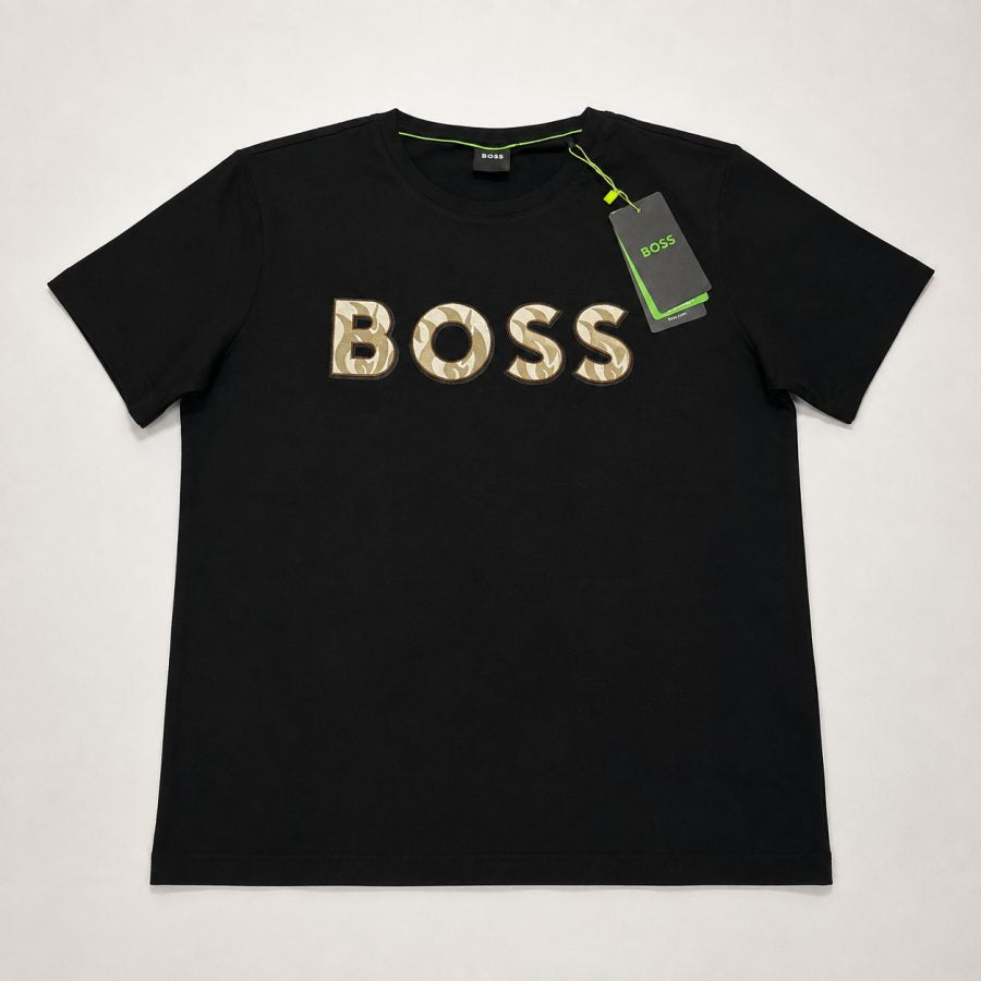 Playera Calidad Turca BOSS Negra (letras camuflaje)