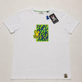 Playera Calidad Turca Psycho Bunny Blanca (geométrico verde)