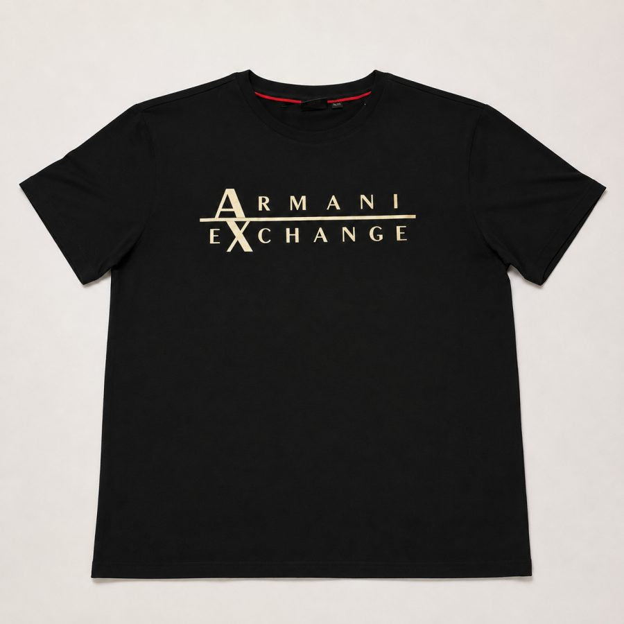 Playera Calidad Turca Armani Exchange Negra (letras doradas)