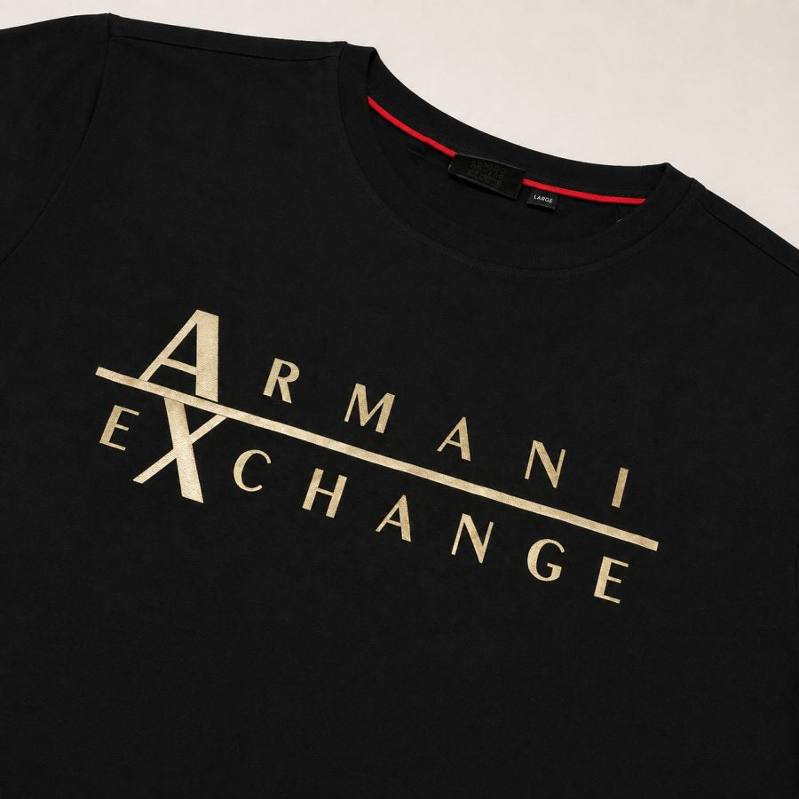 Playera Calidad Turca Armani Exchange Negra (letras doradas)